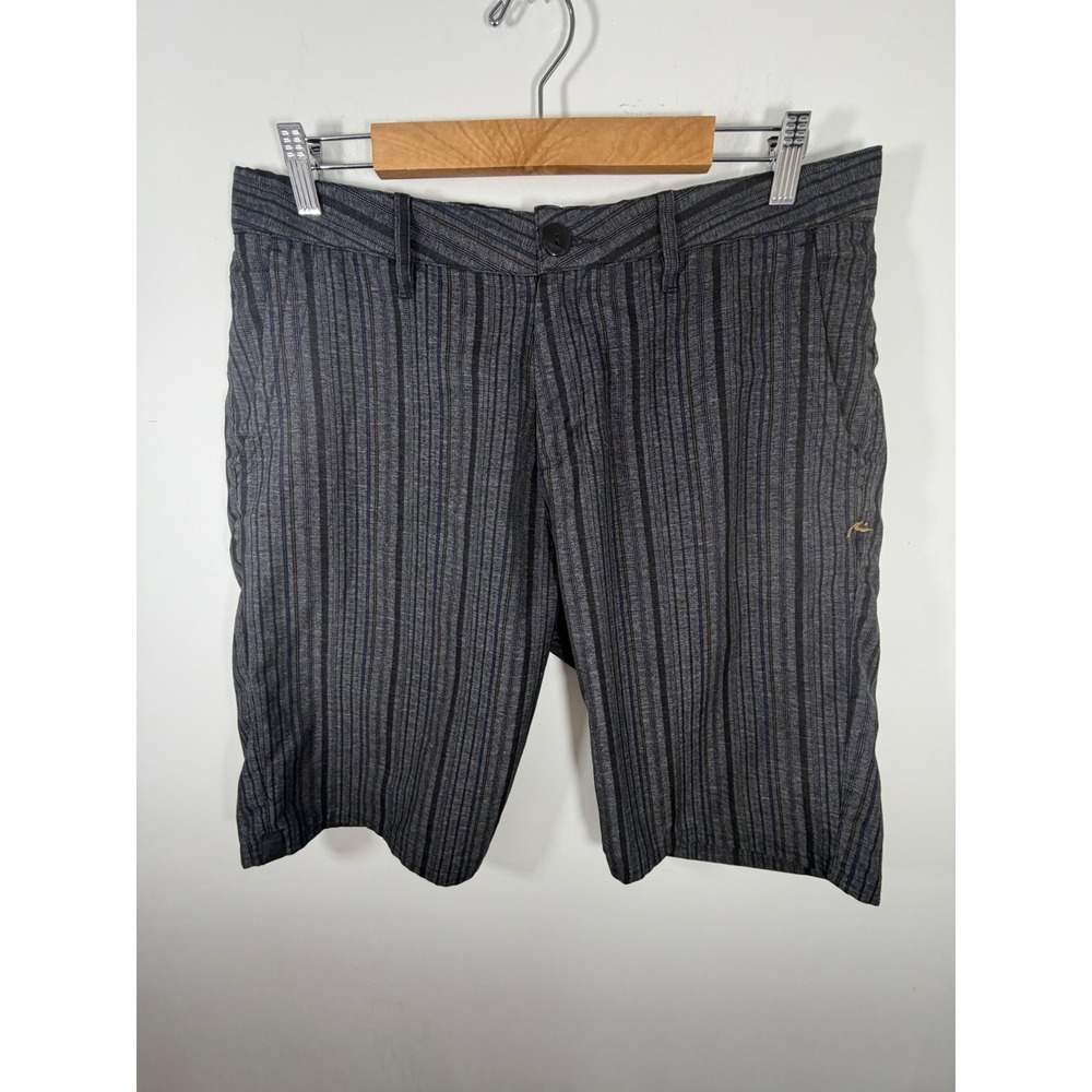 Rusty R-Evolution Mens Grey Striped Walk Shorts Size 36 R40108209 Skate Surf